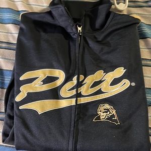 Ladies large blue zip up PITT Panthers jacket